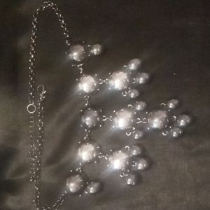 J Crew bib /collar necklace. With a black rolo chain .